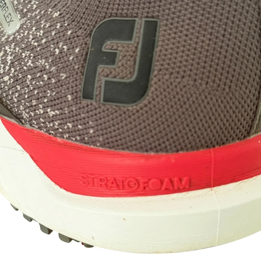 FootJoy HyperFlex Mens Size 12 Golf Shoes Grey‎ Red Strato Foam Spiked Sneaker